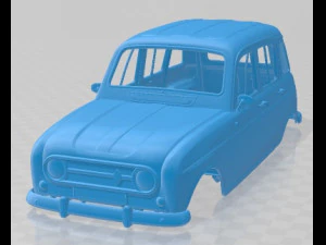 Renault 4L 1967 Printable Body Car 3D Print Model