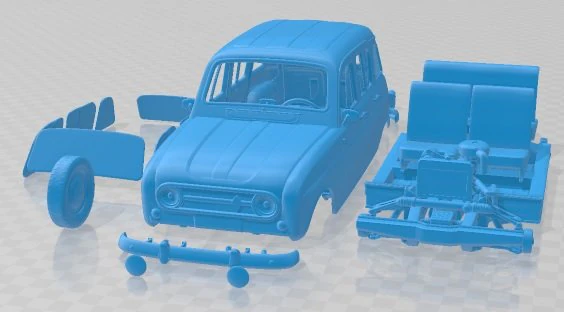 Renault 4L 1967 Printable Car 3D Print Model .c4d .max .obj .3ds .fbx .stl .blend