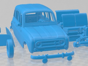 Renault 4L 1967 Printable Car 3Dプリントモデル