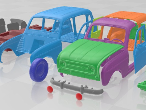 Renault 4L 1967 Printable Car 3D 프린트 모델
