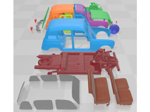 Renault 4L 1967 Printable Car 3D Print Model