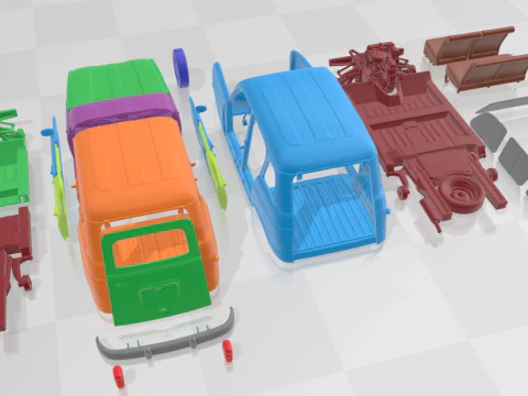 Renault 4L 1967 Printable Car 3D Print Model