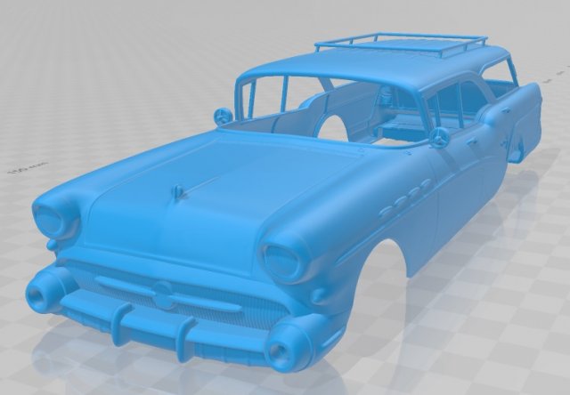 Buick Century Caballero Wagon 1957 Printable Body Car 3D Print Model .c4d .max .obj .3ds .fbx .stl .blend 