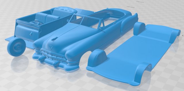 Cadillac 62 Convertible 1949 Printable Car 3D Print Model .c4d .max .obj .3ds .fbx .stl .blend 
