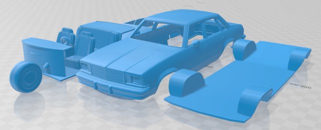 Chevrolet Malibu Classic Sedan 1979 Printable Car Modelo de Impressão 3D .c4d .max .obj .3ds .fbx .stl .blend 