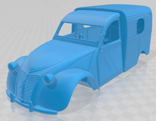 Citroen 2CV AZU Van Printable Body 3D Print Model .c4d .max .obj .3ds .fbx .stl .blend 