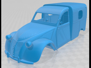 Citroen 2CV AZU Van Printable Body Modelo de impresión 3D