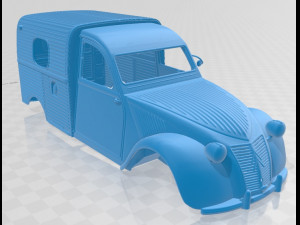 Citroen 2CV AZU Van Printable Body Model do druku 3D