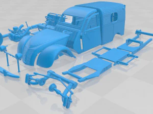 Citroen 2CV AZU Van Printable 3D Print Model
