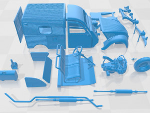 Citroen 2CV AZU Van Printable Modello di stampa 3D