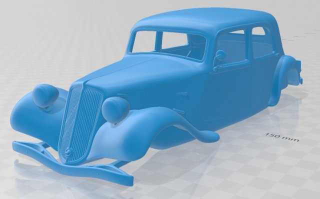 Citroen Traction Avant 1939 Printable Body Car Modelo de Impressão 3D .c4d .max .obj .3ds .fbx .stl .blend 