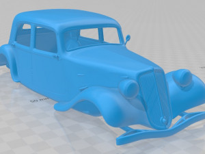 Citroen Traction Avant 1939 Printable Body Car Modelo de Impressão 3D
