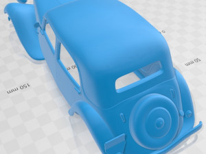Citroen Traction Avant 1939 Printable Body Car Modelo de Impressão 3D
