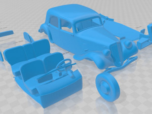 Citroen Traction Avant 1939 Printable Car Model Cetak 3D