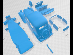 Citroen Traction Avant 1939 Printable Car Model Cetak 3D