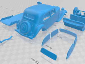 Citroen Traction Avant 1939 Printable Car Model Cetak 3D