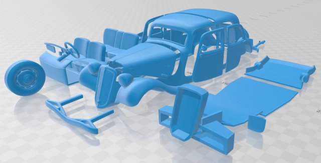 Citroen Traction Avant 1939 Printable Car Model do druku 3D .c4d .max .obj .3ds .fbx .stl .blend 