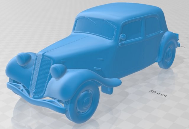 Citroen Traction Avant 1939 Printable Car 3Dプリントモデル .c4d .max .obj .3ds .fbx .stl .blend 