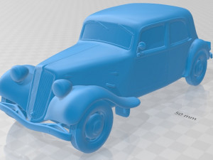 Citroen Traction Avant 1939 Printable Car 3D Baskı Modeli