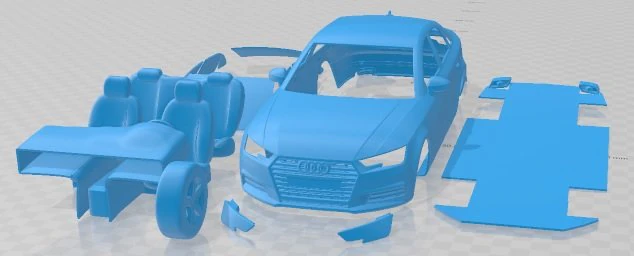Audi A4 Sedan 2019 Printable Car 3D Print Model .c4d .max .obj .3ds .fbx .stl .blend 