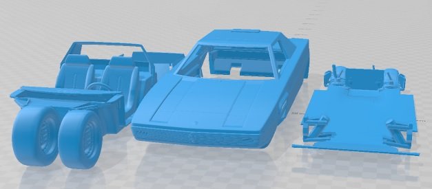 Ferrari 308 GT Rainbow 1976 Printable Car 3Dプリントモデル .c4d .max .obj .3ds .fbx .stl .blend 