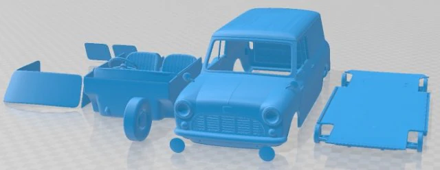 Austin Mini Van 1966 Printable 3D Print Model .c4d .max .obj .3ds .fbx .stl .blend 