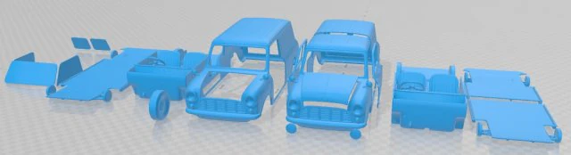 Austin Mini Van 1966 Printable 3D Print Model .c4d .max .obj .3ds .fbx .stl .blend 