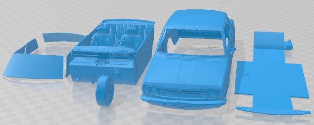 Datsun 510 1970 Printable Car Modelo de Impressão 3D .c4d .max .obj .3ds .fbx .stl .blend 