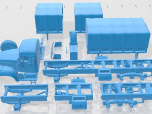 KRAZ 255 1981 Printable Truck 3D Print Model