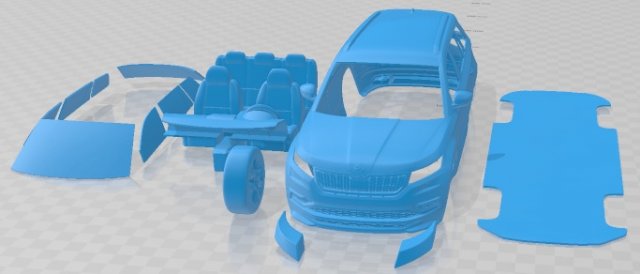 Skoda Kodiaq RS 2019 Printable Car 3D Принт Модель .c4d .max .obj .3ds .fbx .stl .blend 