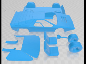 Alfa Romeo Carabo 1968 Printable Car 3D-Druckmodell