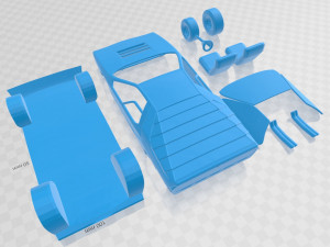 Alfa Romeo Carabo 1968 Printable Car 3D-Druckmodell
