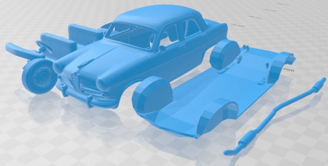 Alfa Romeo Giulietta Berlina 1955 Printable Car 3D 打印模型 .c4d .max .obj .3ds .fbx .stl .blend