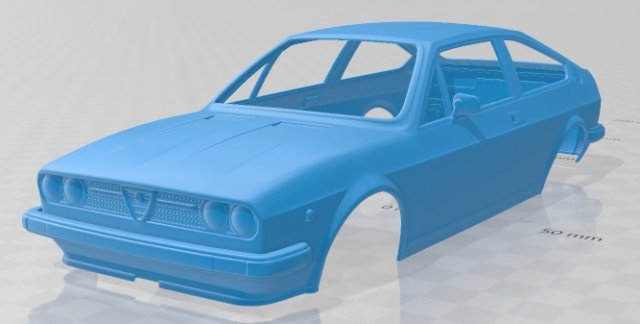 Alfa Romeo Sprint 1976 Printable Body Car 3Dプリントモデル .c4d .max .obj .3ds .fbx .stl .blend 