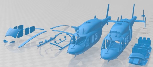 The Bell 429 EMS Printable Helicopter 3D 프린트 모델 .c4d .max .obj .3ds .fbx .stl .blend 