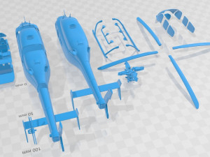 The Bell 429 EMS Printable Helicopter 3D 프린트 모델