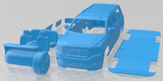 GMC Yukon 2014 Printable Car 3D Print Model .c4d .max .obj .3ds .fbx .stl .blend 