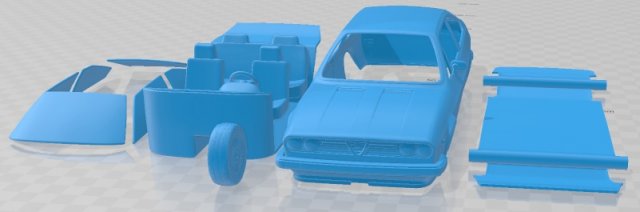 Alfa Romeo Sprint 1976 Printable Car 3Dプリントモデル .c4d .max .obj .3ds .fbx .stl .blend 