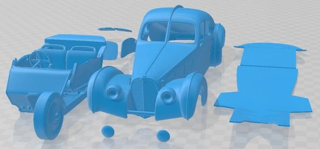Bugatti Type 57 Atlantic 1936 Printable Car 3D Print Model .c4d .max .obj .3ds .fbx .stl .blend