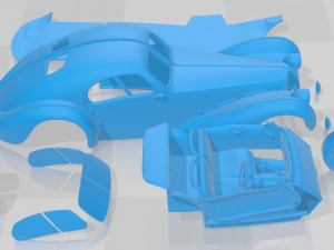 Bugatti Type 57 Atlantic 1936 Printable Car Modello di stampa 3D
