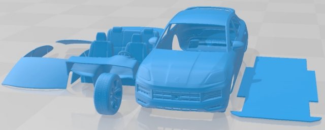 Porsche Cayenne E-Hybrid Coupe 2024 Printable Car 3D Print Model .c4d .max .obj .3ds .fbx .stl .blend 
