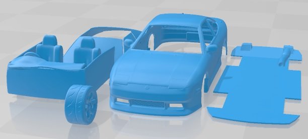 Nissan 180SX Printable Car Modèles 3D en vedette .c4d .max .obj .3ds .fbx .stl .blend 