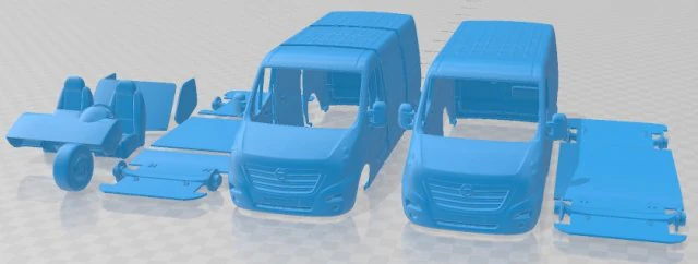 Opel Movano L1H1 2018 Printable Van 3D Print Model .c4d .max .obj .3ds .fbx .stl .blend 