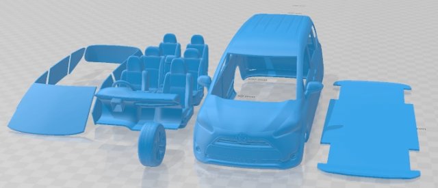 Toyota Sienta 2019 Printable Car 3D-Druckmodell .c4d .max .obj .3ds .fbx .stl .blend 