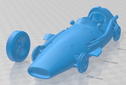 Maserati 250F 1956 Printable Car 3D Print Model .c4d .max .obj .3ds .fbx .stl .blend