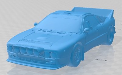 Lancia Rally 037 WRC 1983 Printable Car Modello di stampa 3D .c4d .max .obj .3ds .fbx .stl .blend