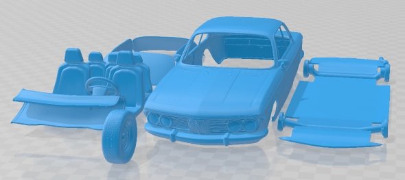 E9 1968 Printable Car 3Dプリントモデル .c4d .max .obj .3ds .fbx .stl .blend 