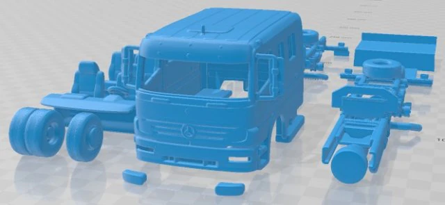 Mercedes Benz Atego 2004 Printable Truck 3D Print Model .c4d .max .obj .3ds .fbx .stl .blend 
