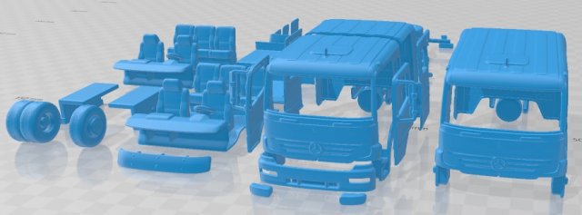 Mercedes Benz Atego 2004 Printable Truck 3D Print Model .c4d .max .obj .3ds .fbx .stl .blend 
