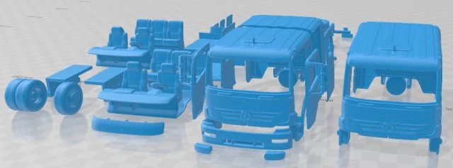 Mercedes Benz Atego 2004 Printable Truck 3D Print Model .c4d .max .obj .3ds .fbx .stl .blend 